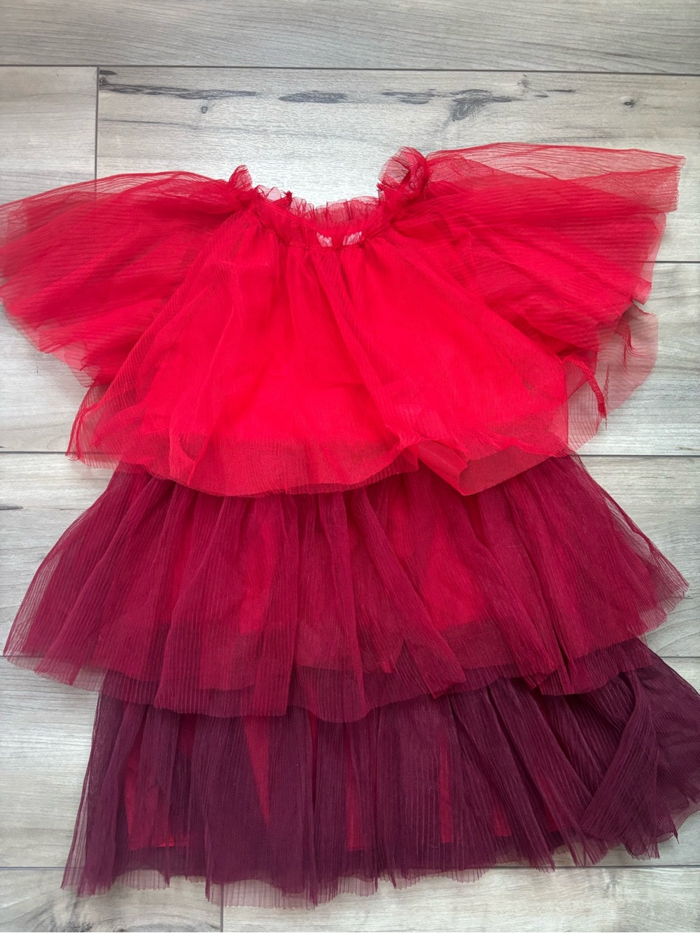 H&M Red Tiered Tulle Dress